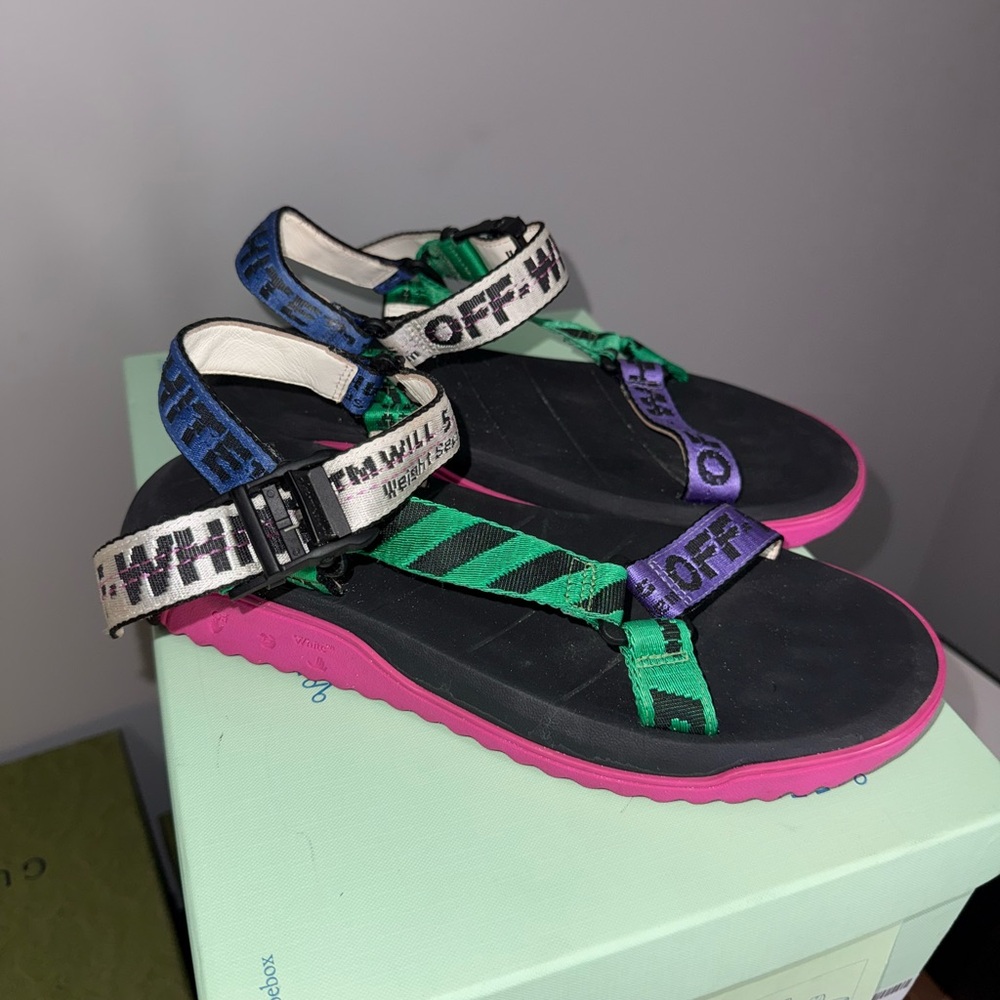 Off white multi colored sandal